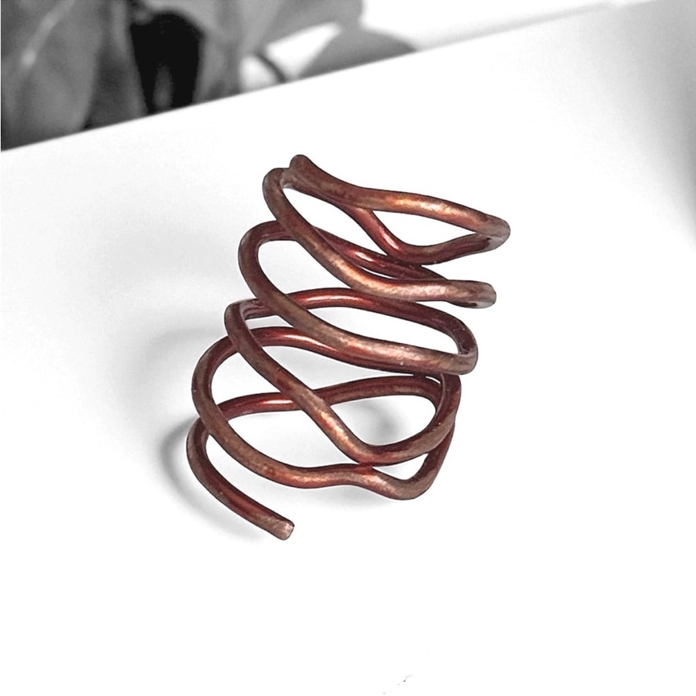 5 For $25💫Rustic Coiled Copper Colored Wire Ring - Picture 3 of 6